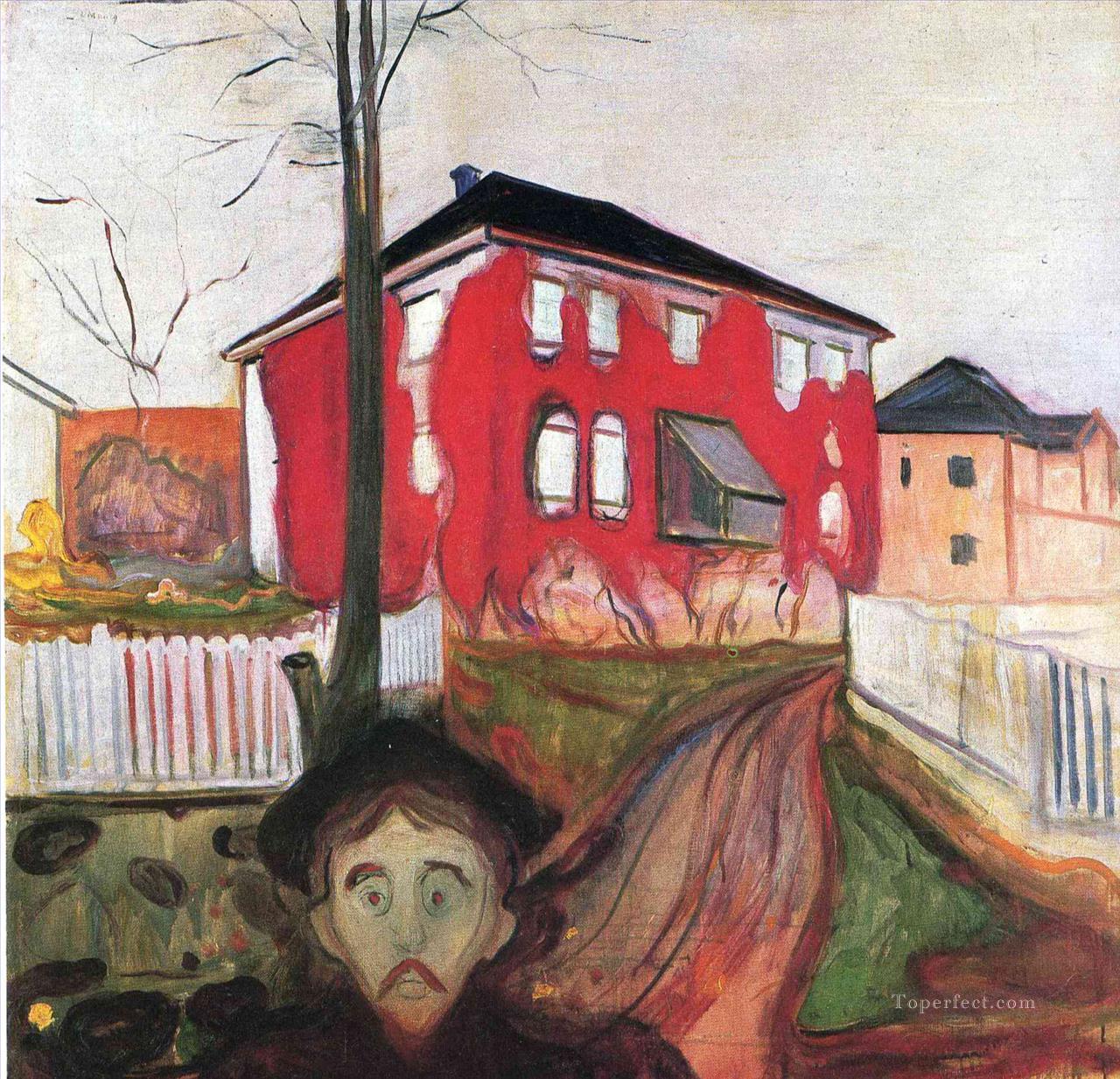 red virginia creeper 1900 Edvard Munch Oil Paintings